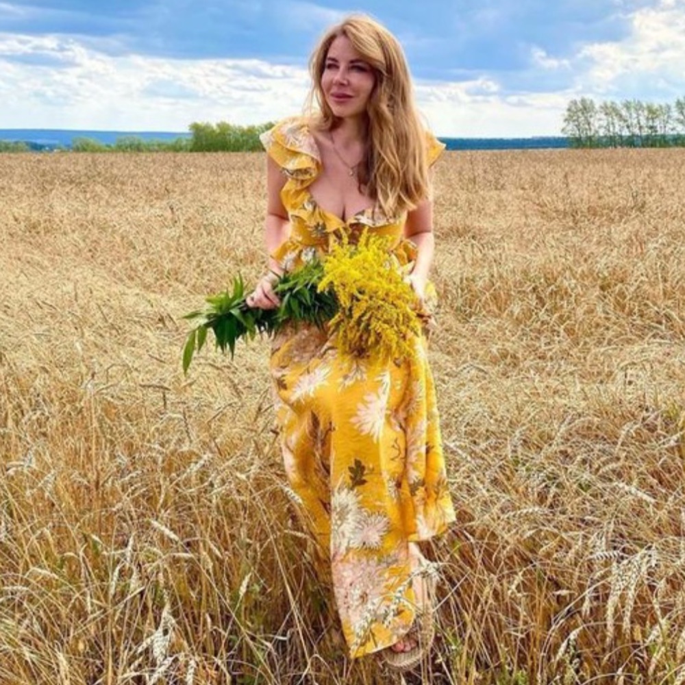 H&M’s Conscious Lyocell-Blend Yellow Ruffled Dress